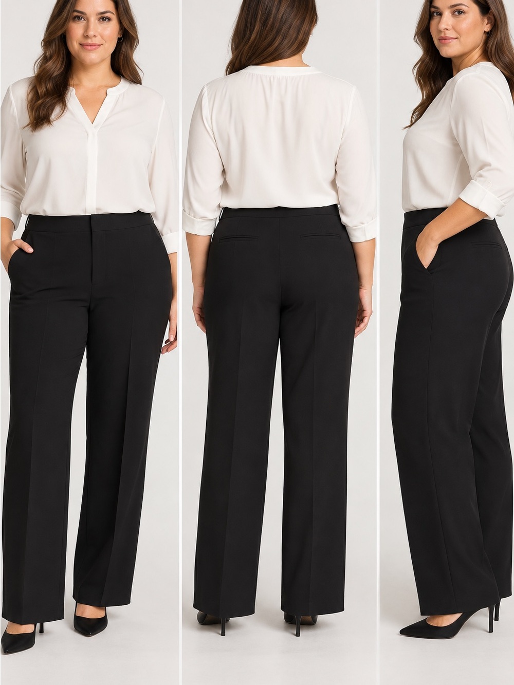 Vince Camuto Women’s 14W Black Dress Pants Straight Leg Career Trousers